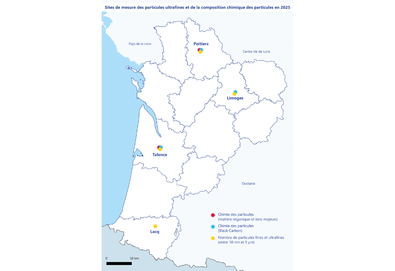 Site de mesure des particules ultrafines et de la composition chimique des particules en 2025