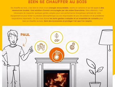 Page d'accueil du site Web Bien se chauffer au bois en Nouvelle-Aquitaine
