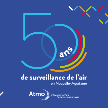 Logo 50 ans de surveillance de la qualité de l'air en Nouvelle-Aquitaine
